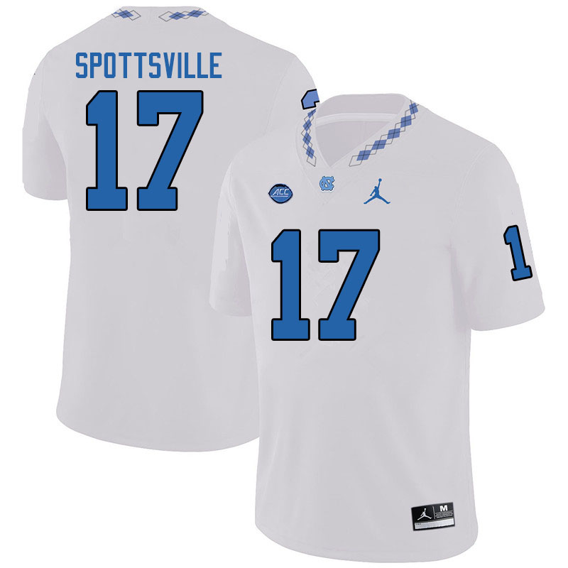 Jordan Brand Men #17 Welton Spottsville North Carolina Tar Heels College Football Jerseys Sale-White